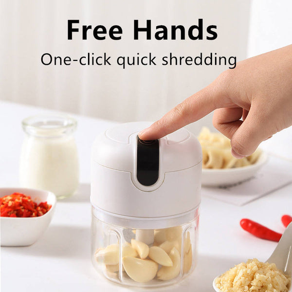 250ml Home Kitchen Appliances Vegetable Meat Electric Mini USB Rechargeable Multifunctional Chopper Garlic Masher Wireless Garlic Beater 