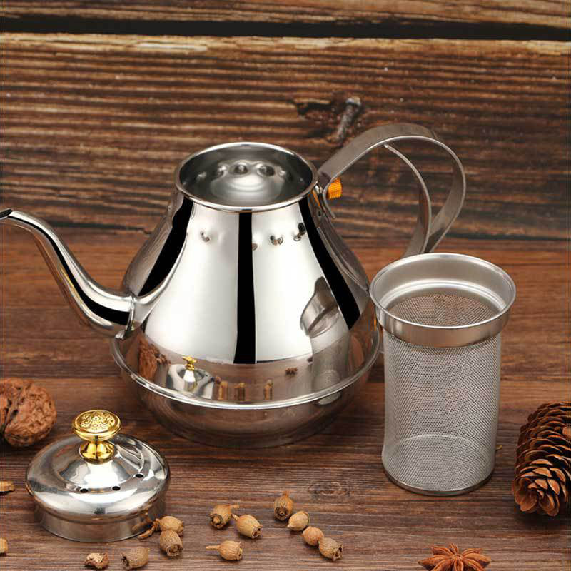 1.2/1.8L Latin Pot Stainless Steel Tea Pot with Tea Strainer Teapot Coffee Pot Induction Cooker Kettle Teaware Sets