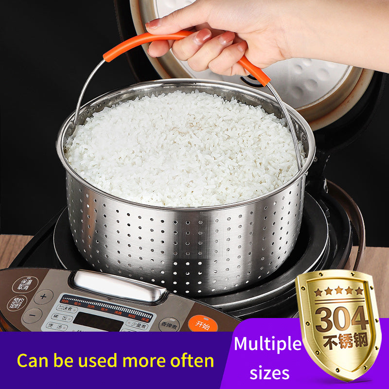 304 Stainless Steel Rice Steamer Electric Rice Cooker Liner Steamer Compartment Pressure Cooker Steamer Water-Insulated Steamer Rack