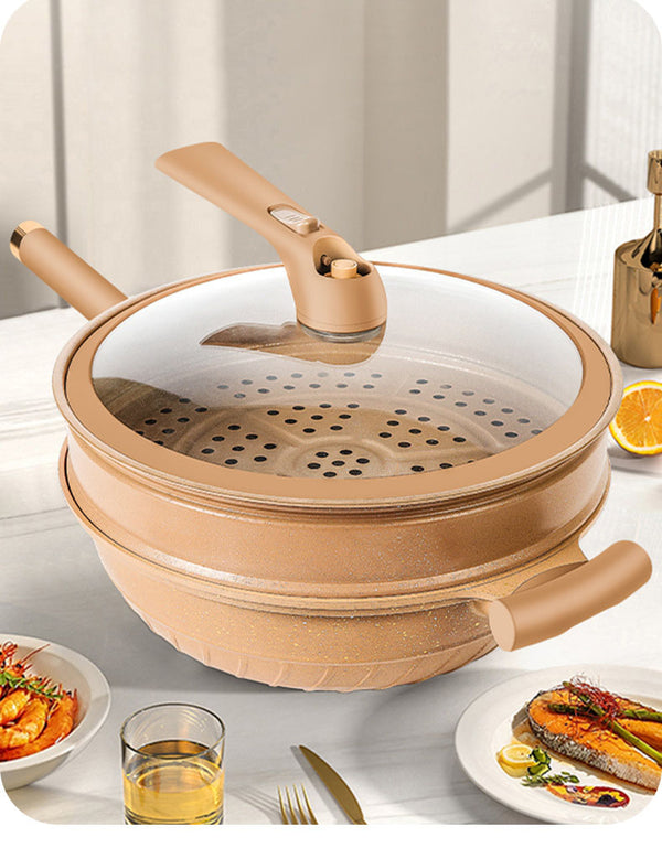 Micro-pressure clay pot non-stick pot household non-stick frying pan die-cast cooking pot